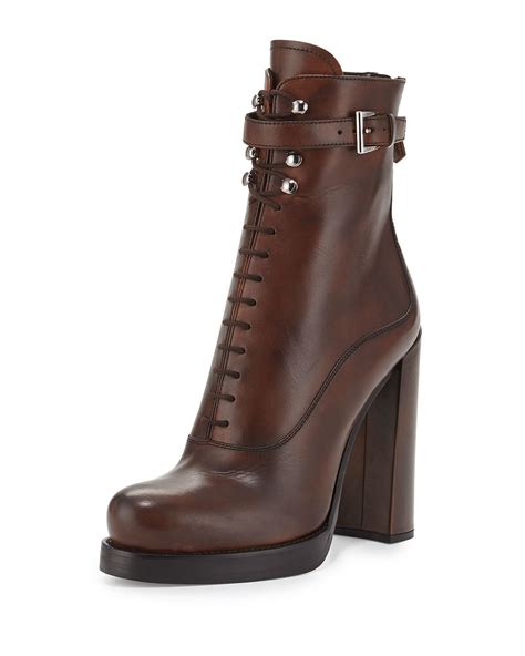 prada lace up boots|prada high heel boots.